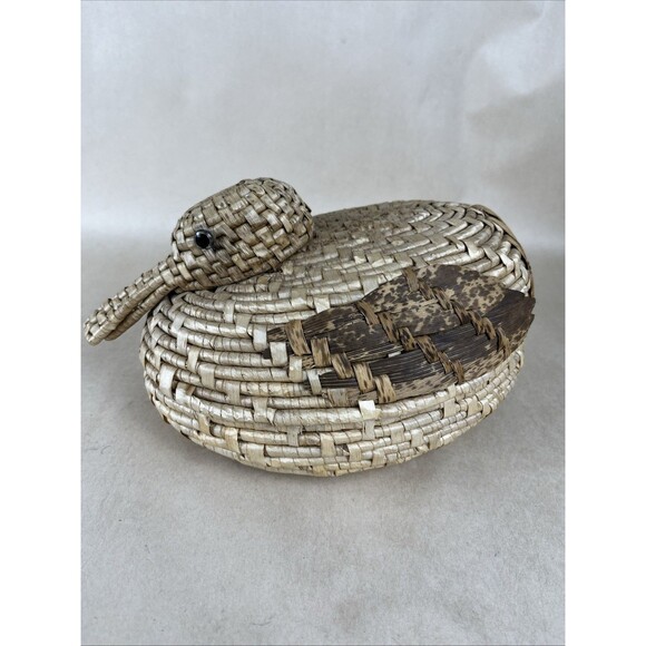 Vintage 10"‎ Duck Nesting Baskets w/ Lids Coiled Straw Folk Art Decor 4 Pc Set - Picture 6 of 12